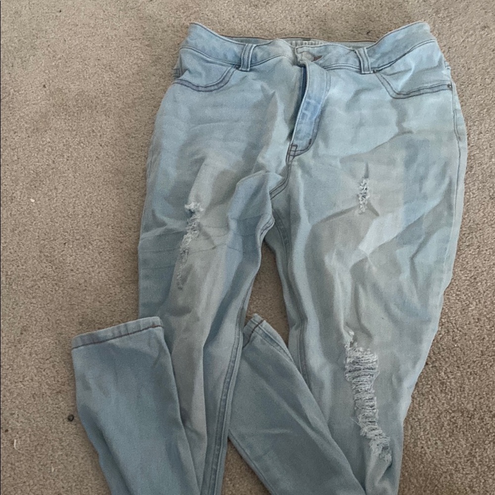 Light Blue Distressed Women's Jeans